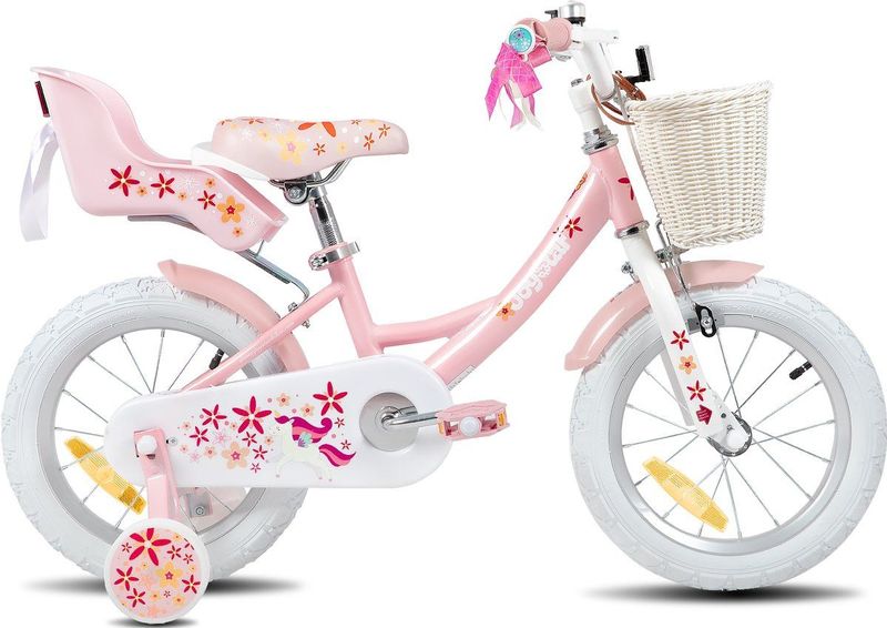 Joystar - Unicorn - Kinderfiets - Roze - 12 Inch - Met Mand en Zijwieltjes