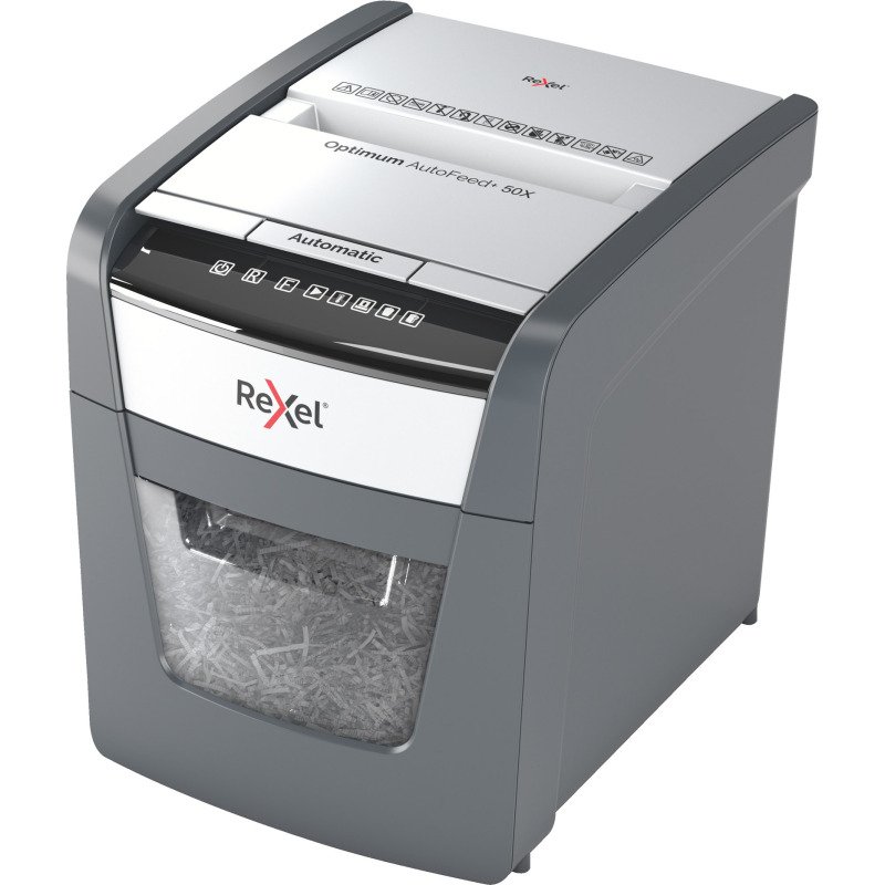 Destructeur Rexel Optimum Auto+ 50X - coupe croisée