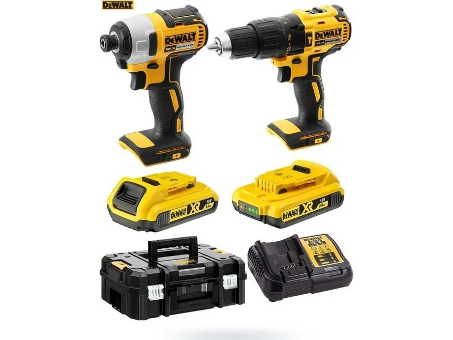 DeWALT DCK2060D2T-QW, Slagnøgle, Pistolhåndtag, Gul, Batteri, Lithium-Ion (Li-Ion), 2 At