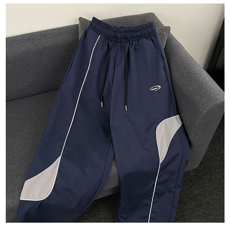 Mimiyox - Hoge taille kleurblok wijde joggingbroek