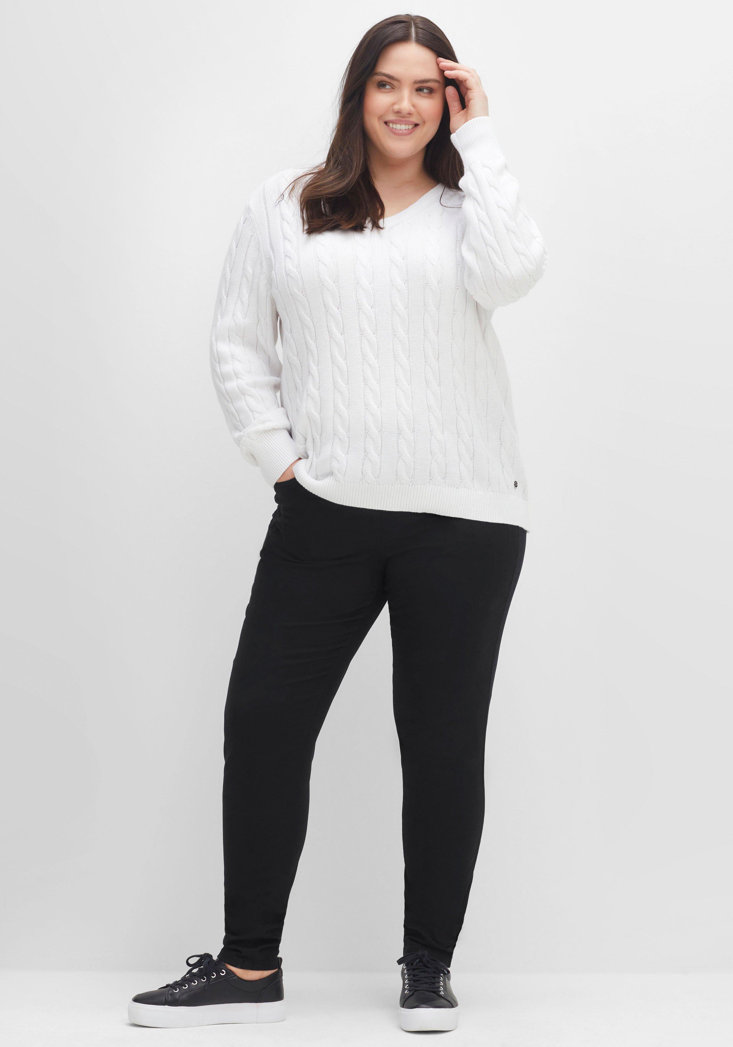 Skinny Twillhose mit Gummibund