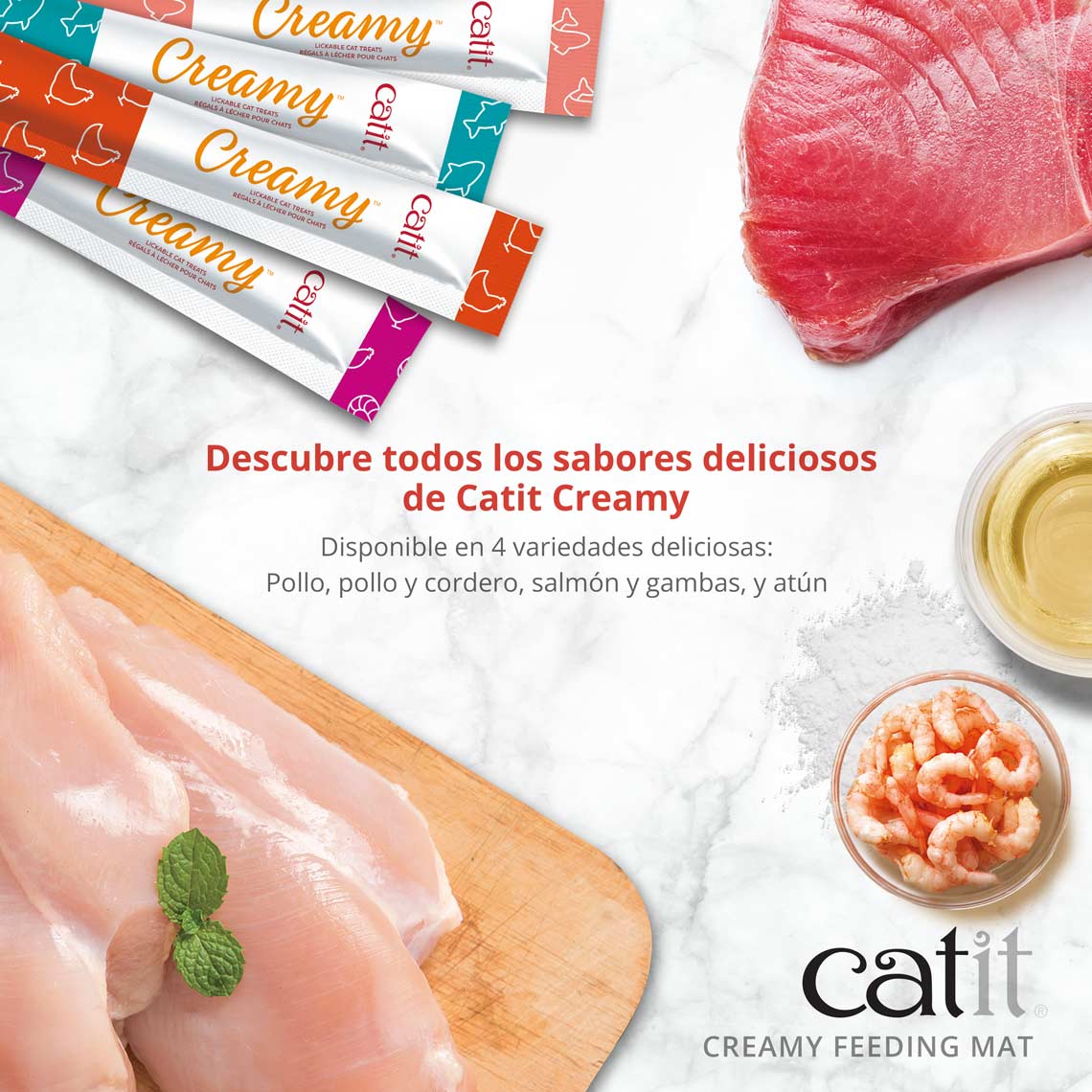 Tapete de silicone Catit em formato de peixe cremoso