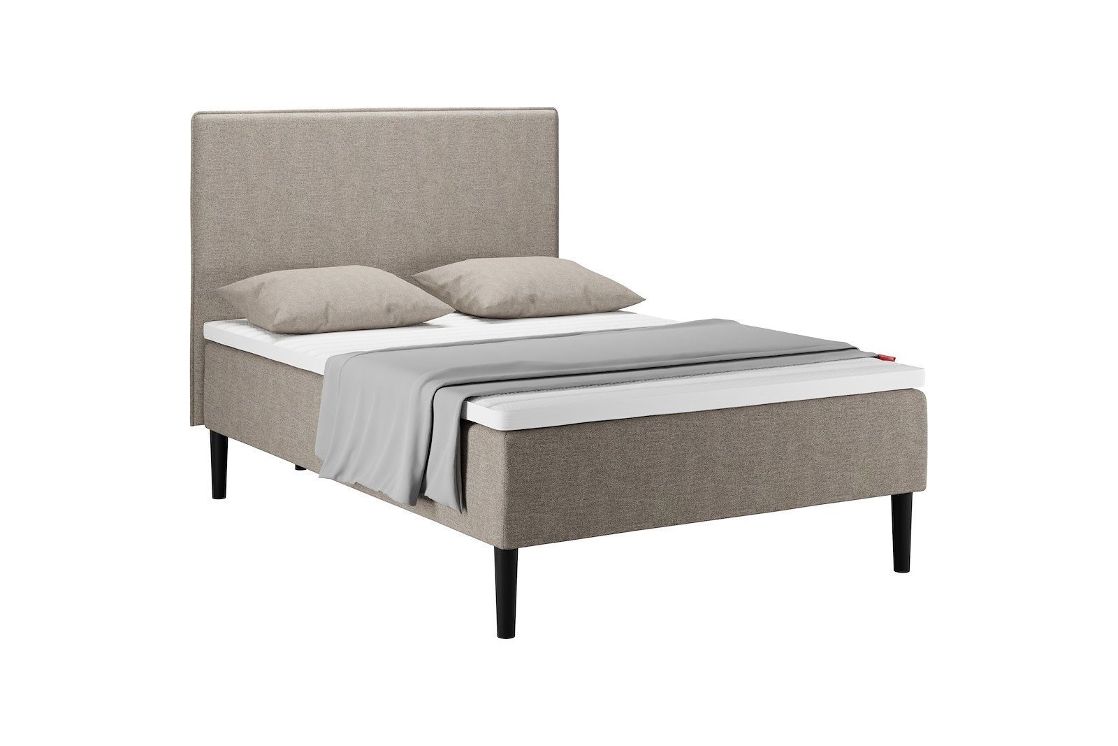 Original Rammeseng 180x200 cm Tekstil Pine 54 Medium/Fast m/Premium hyperflex overmadrass og Round black ben 19cm, Sengegavl selges separat.