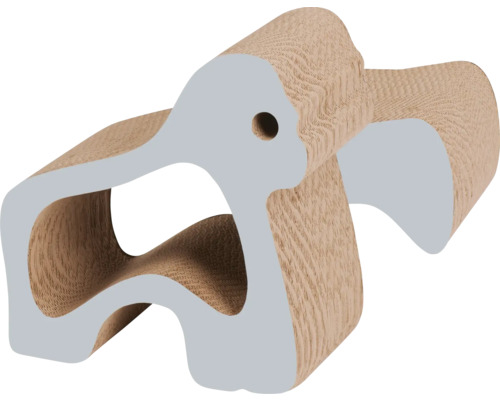 Catit Zoo Scratcher, Gorilla, 2-in-1, geribbelde krabplank in diervorm, ca. 36 x 22 x 38 cm, grijs, bruin karton