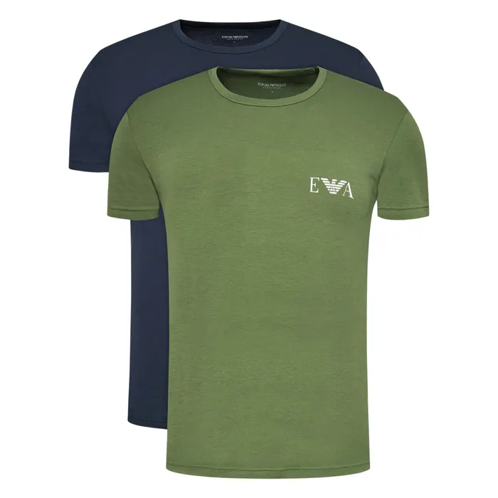 Emporio Armani Bold Monogram Crew T-shirt Heren (2-pack)