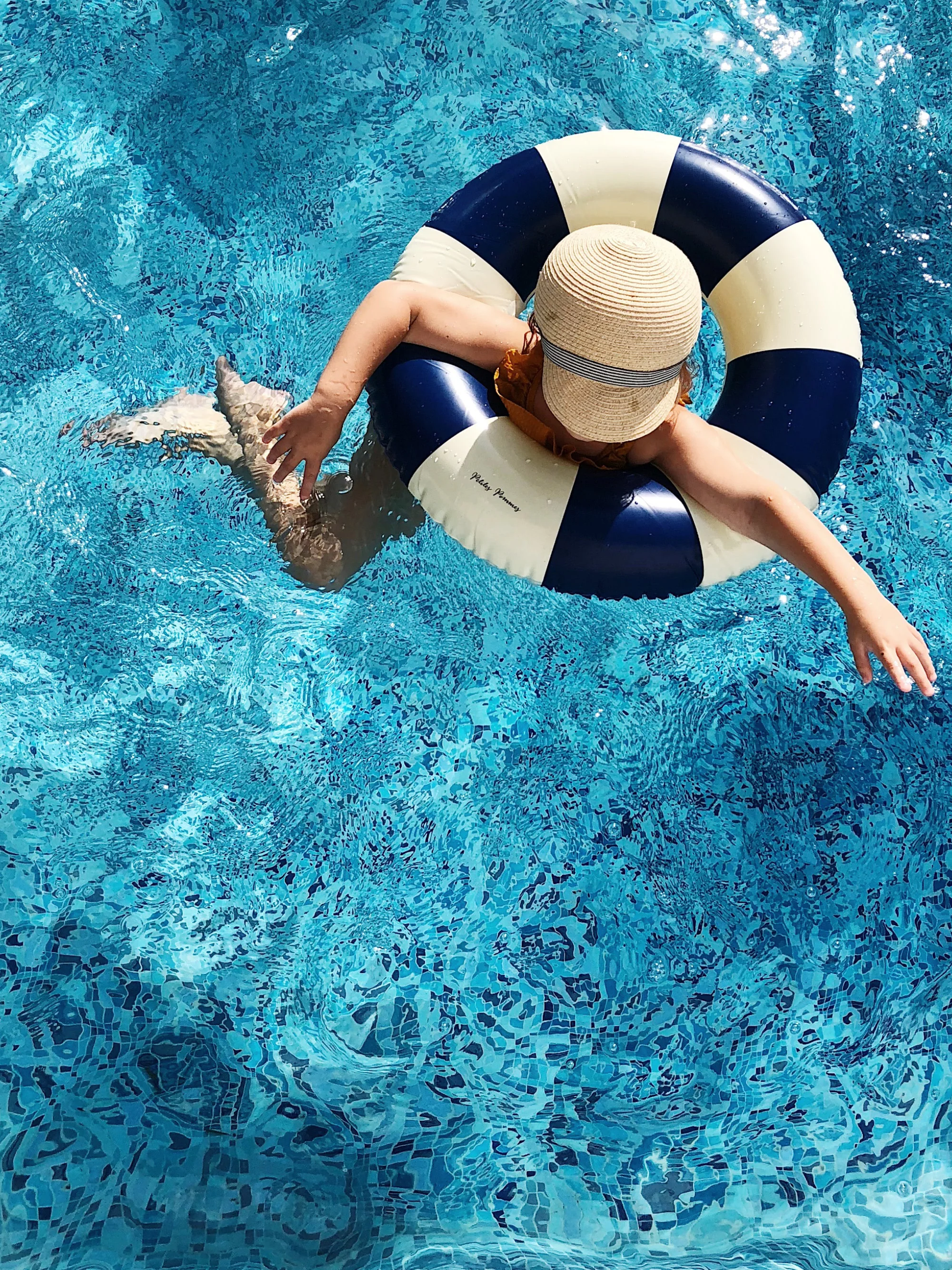Handbedrukte zwemband Cannes Blue, in verschillende formaten