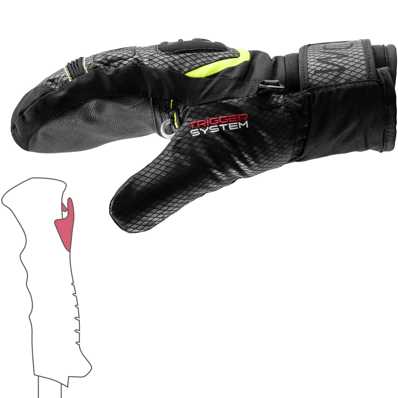 Leki Junior Fäustling WCR TEAM 3D black/ice lemon | Leki | L | Brands | XSPO-Fashion