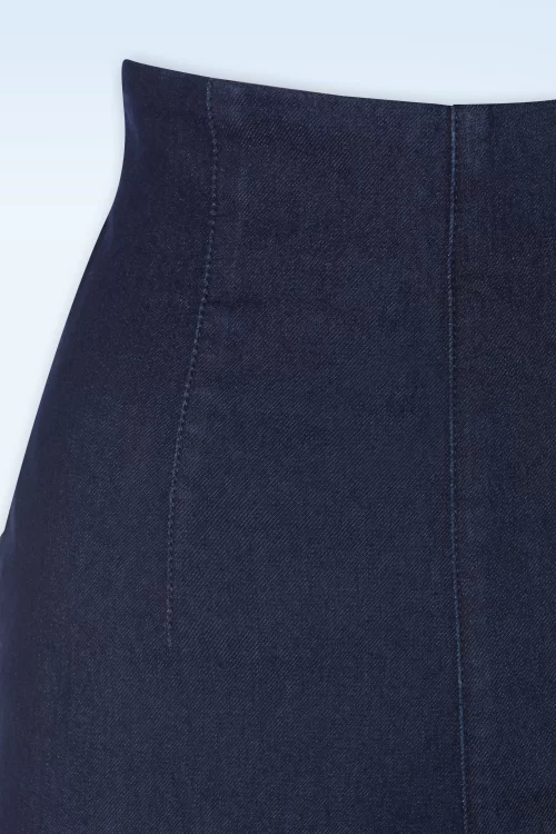 Collectif Clothing Kiki-Lea high waisted jeans in marineblauw