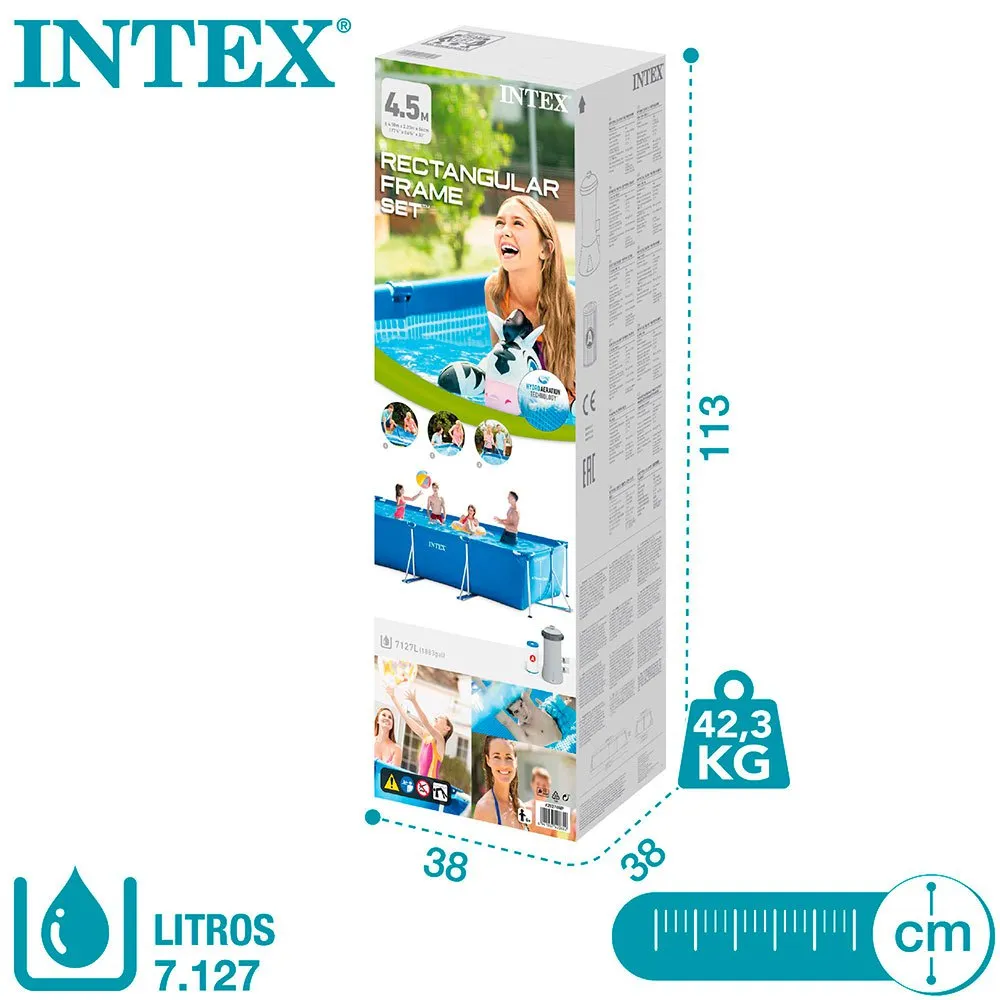 Intex Metallrahmen mit Kartuschenfilter-Pumpen-Pool 450x220x84 cm