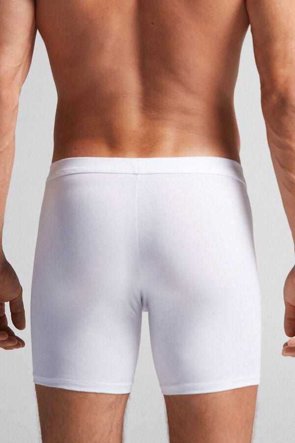 Calções boxer compridos em algodão elástico Supima®