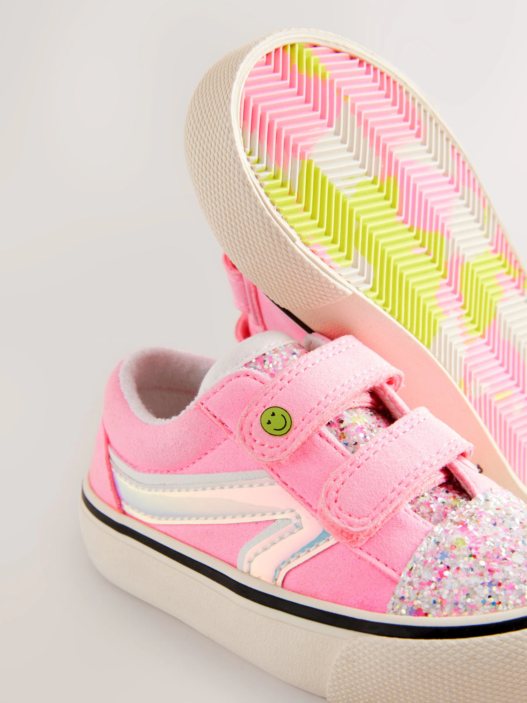 Roze - Sneakers met klittenbandsluiting