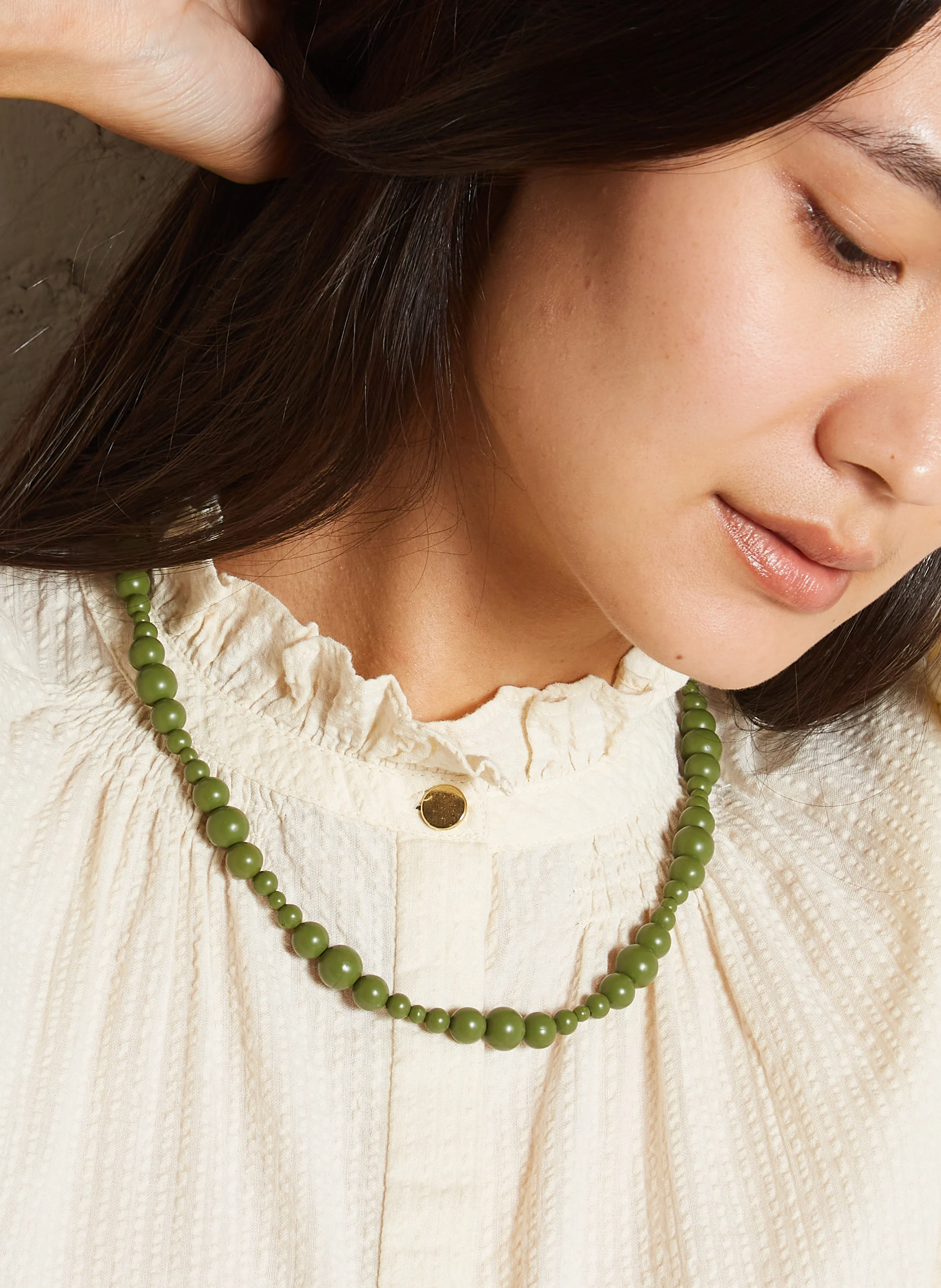 GARY - Collier en perles | Vert