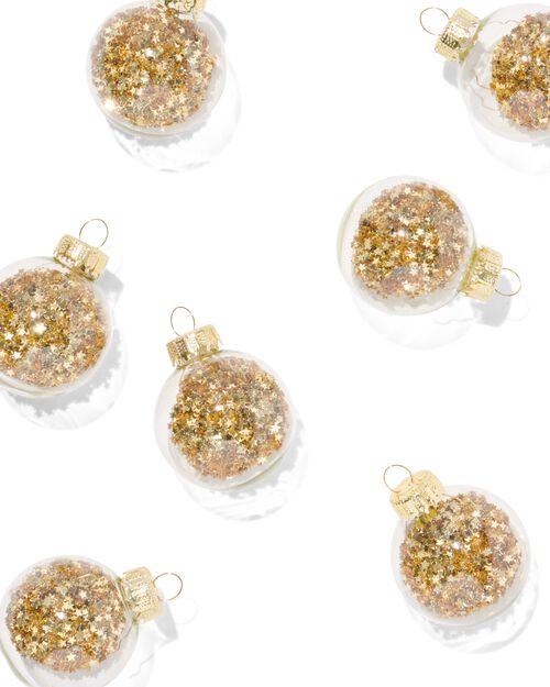9 boules de Noël en verre Ø4cm doré