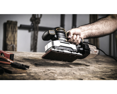 WORX 270W Cyclonische Stof Excentrische Schuurmachine 90x187mm WX642.1, inclusief koffer en accessoires