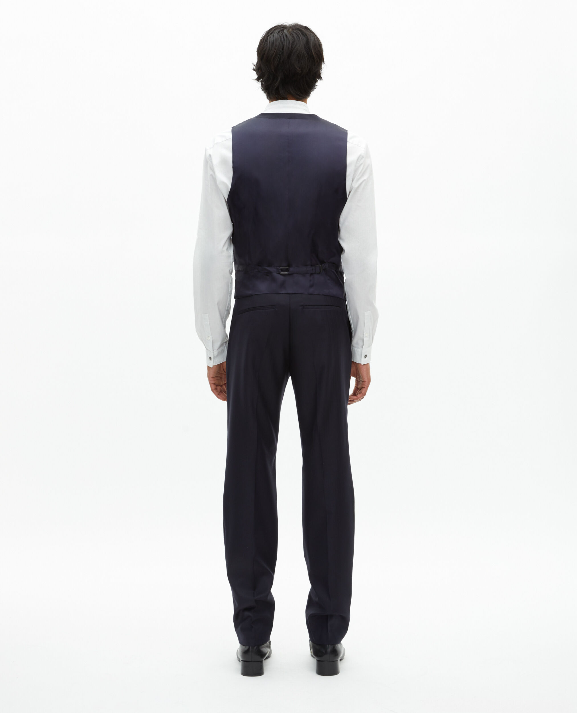 Gilet de costume en laine bleu marine