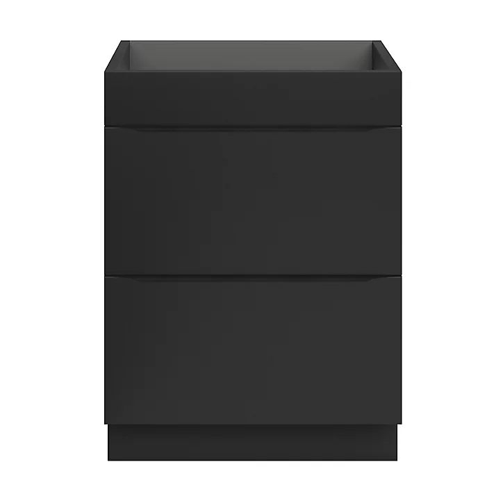 Meuble sous vasque à poser GoodHome Imandra noir mat L. 60 x H. 82 x P. 45 cm