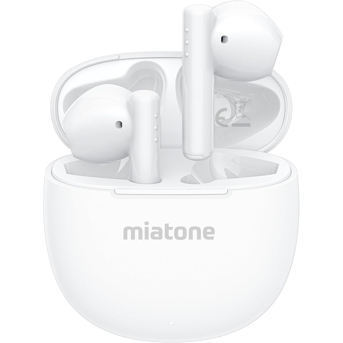NÖRDIC True Wireless Earbuds, Bluetooth 5.3 9H Playtime med ladeveske, innebygd mikrofon for telefonsamtaler, Semi-in-Ear øretelefoner - Hvit
