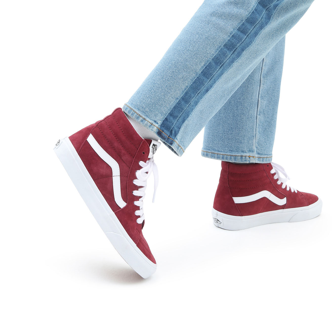 Vans Sneakers en Velours de Cuir SK8-Hi bordeaux