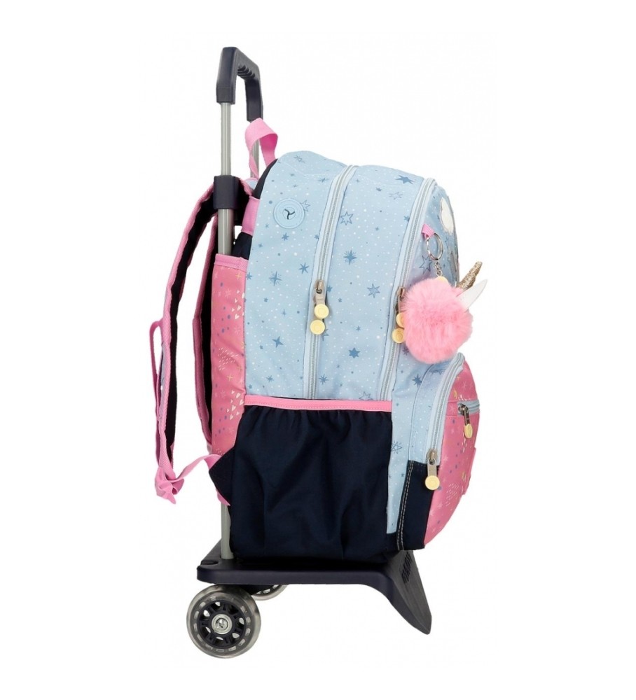 Enso Mochila EnsoDreams come true doble compartimento con carro azul, rosa