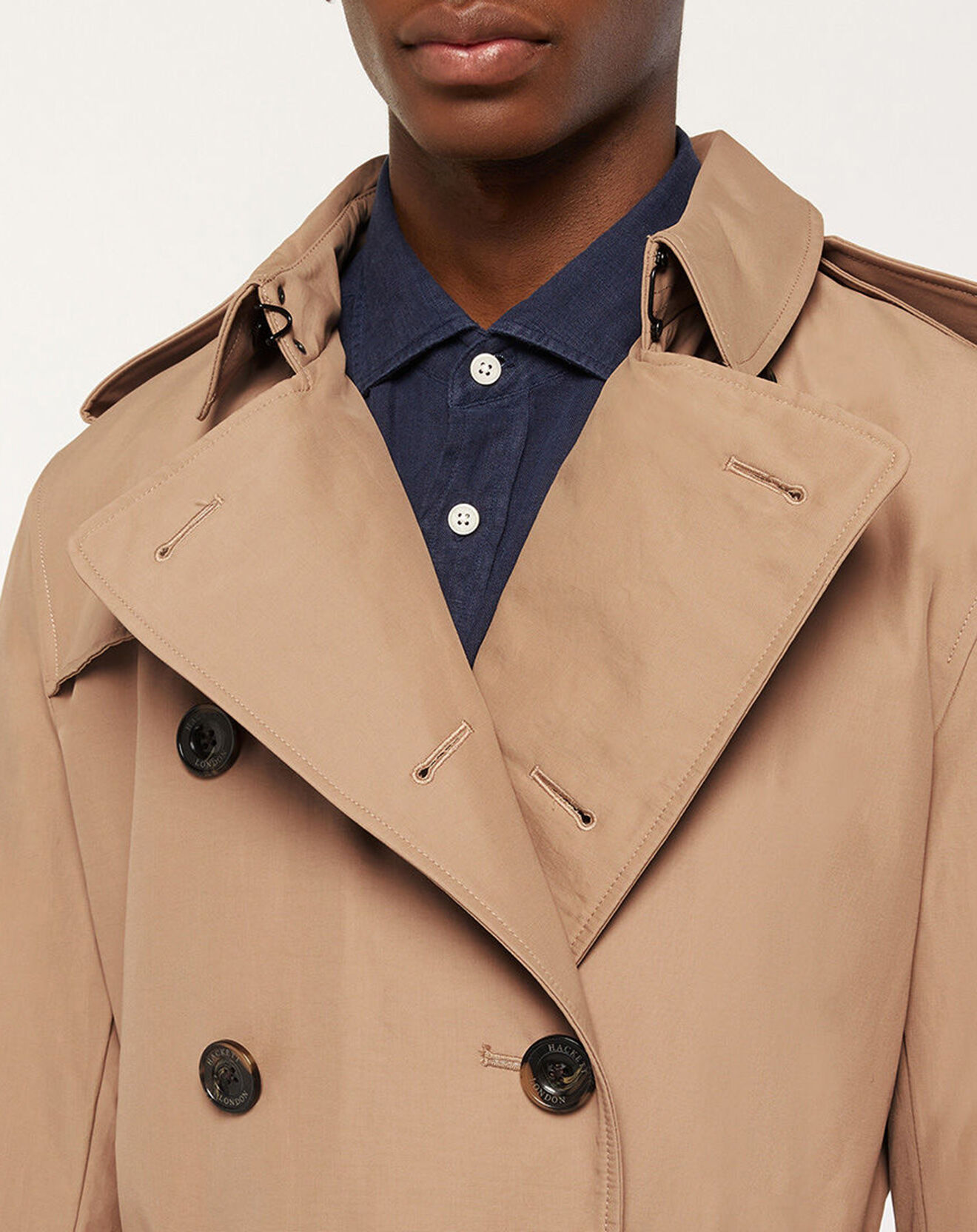 Hackett London Trench mi-long beige foncé
