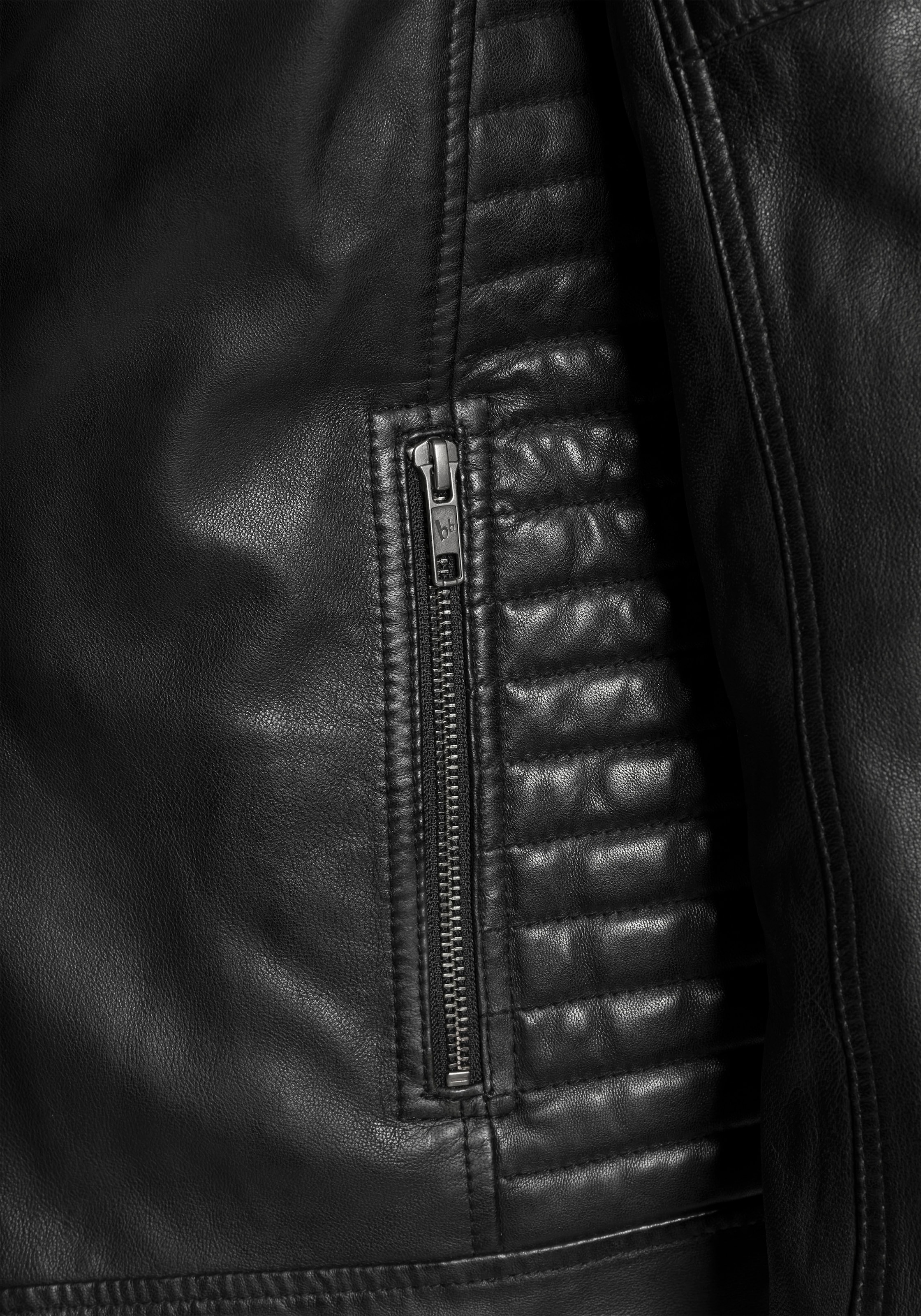 Bruno Banani Lederjacke »William« aus Lammnappaleder,  mit Reissverschlusstaschen,  schmal geschnitten