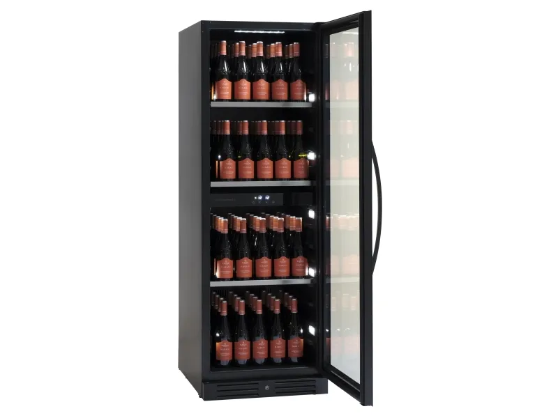 Scandomestic SV 1382 B - Vinkøleskab - 2 Zoner - bredde: 59.5 cm - dybde: 68.2 cm - højde: 176.4 cm - 461 liter - sort - Optil 138 flasker