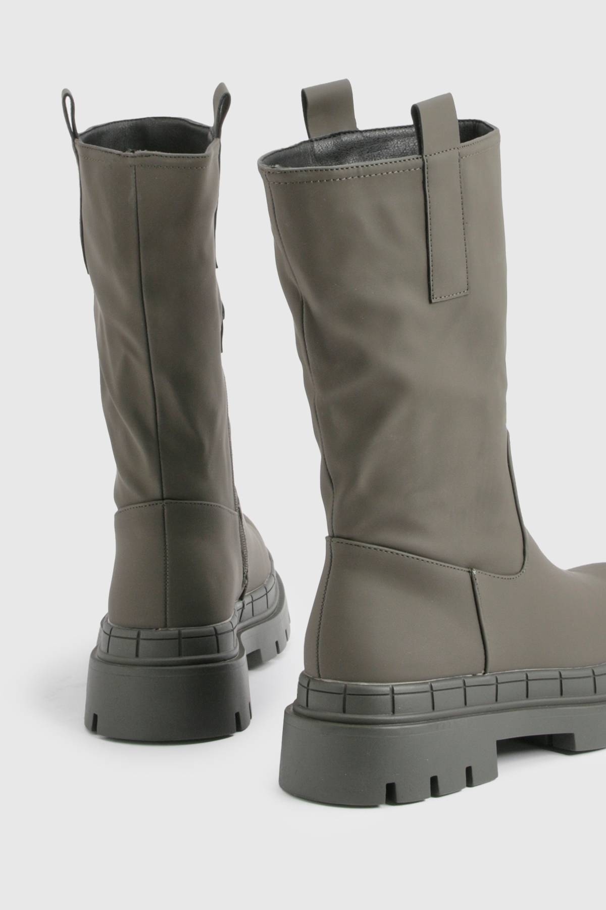 boohoo Bottes en caoutchouc à hauteur de mollet et à semelles épaisses