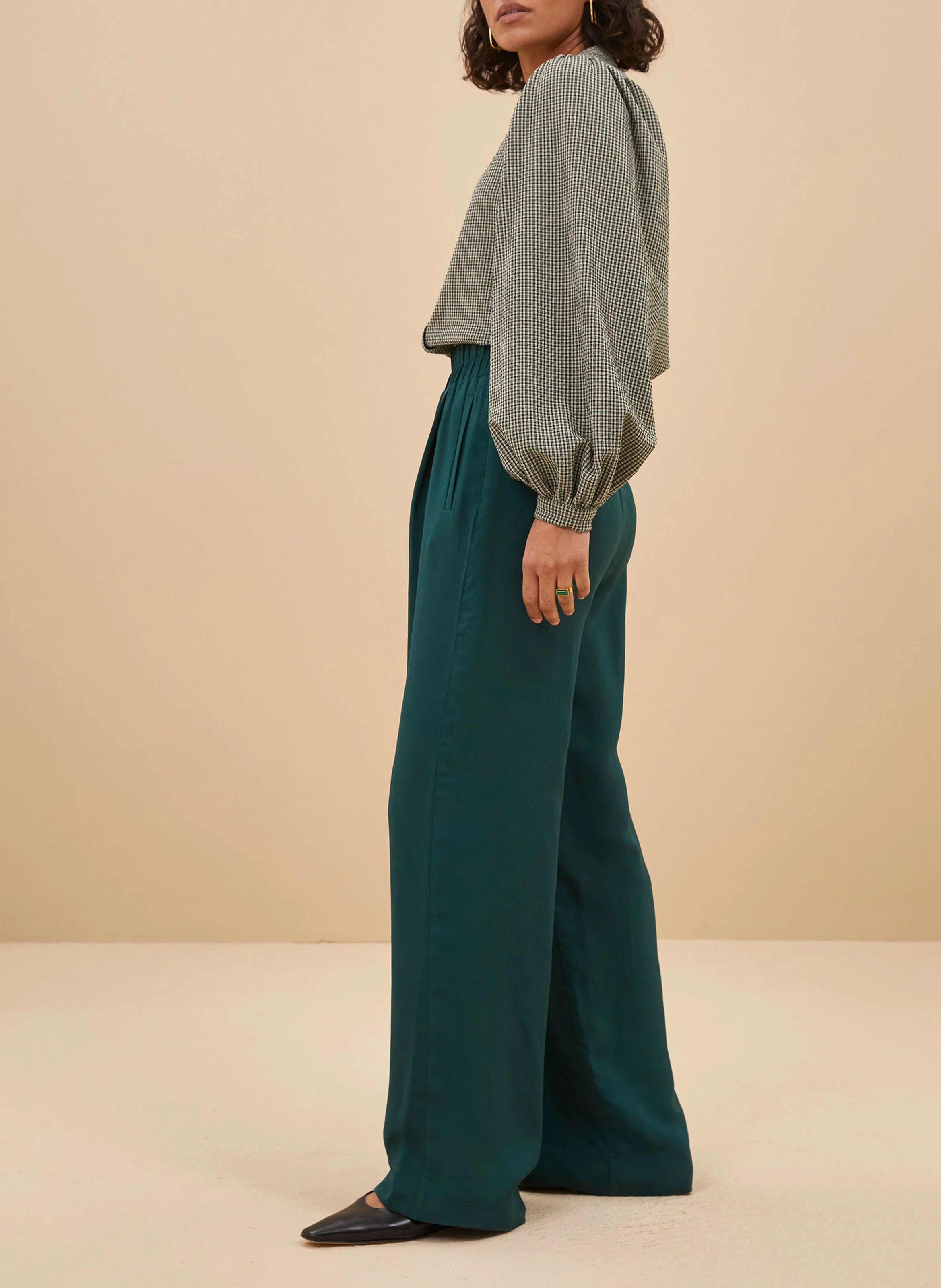 RIKKI - Blouse col rond imprimée | Vert