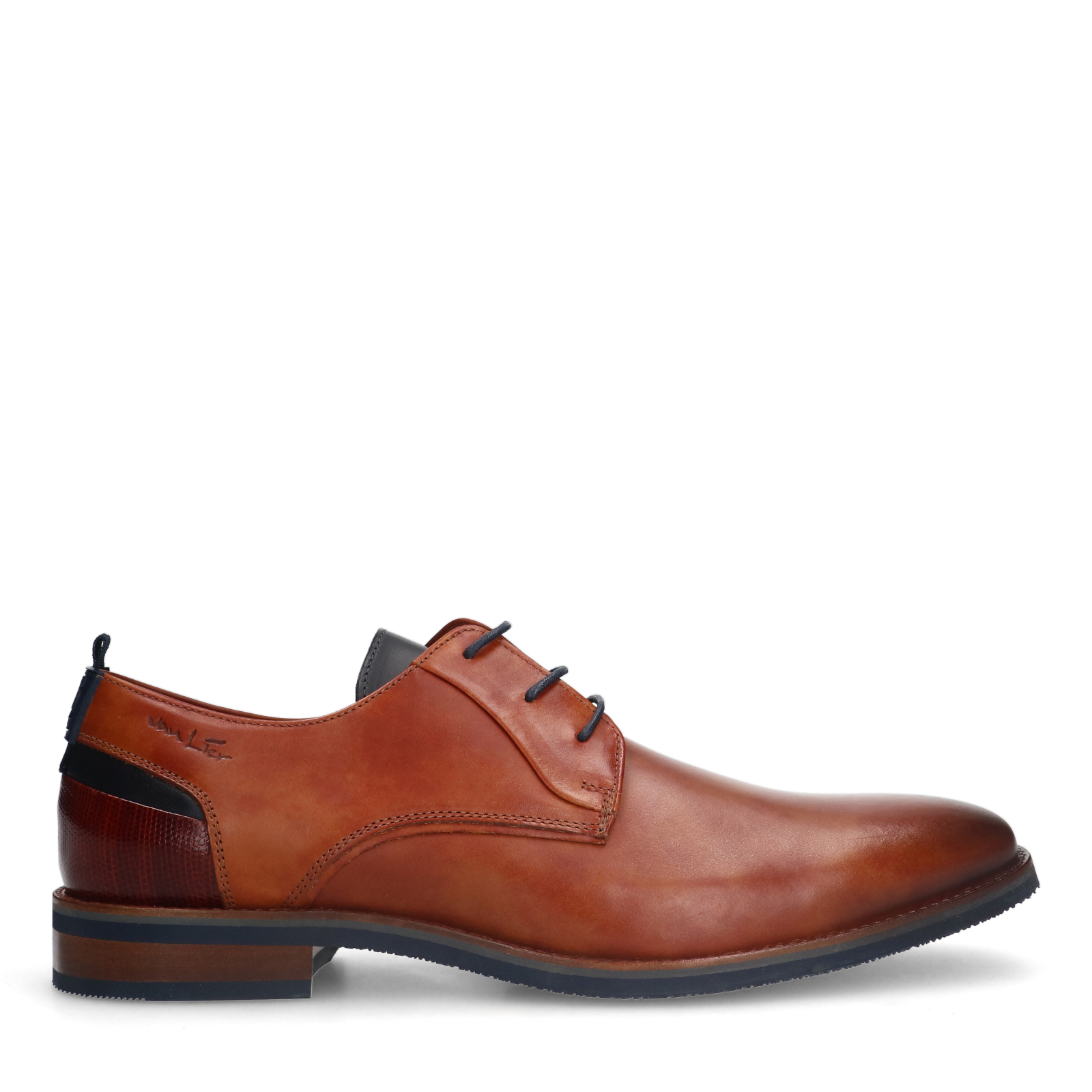 Cognac leren veterschoenen