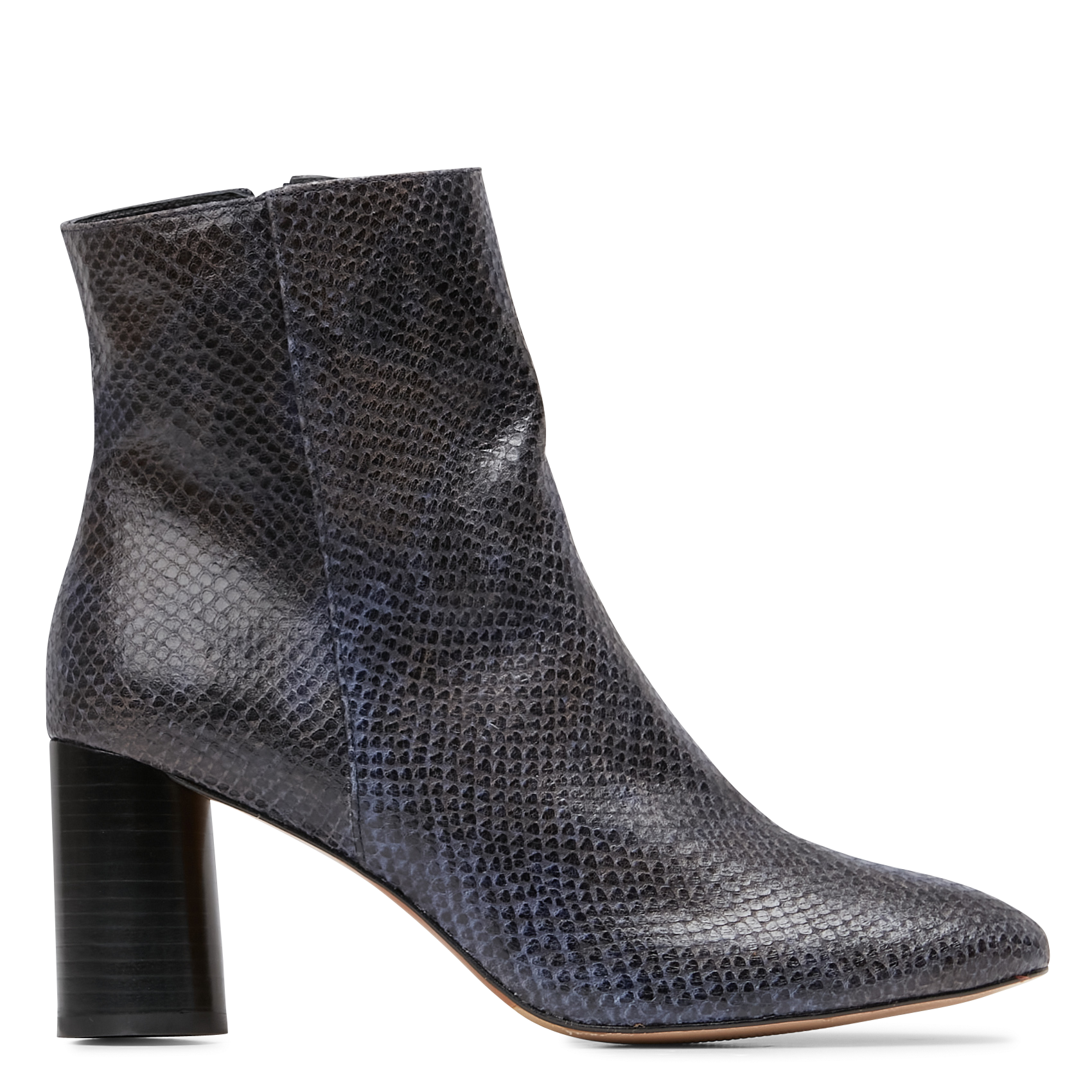 RIPPON PYTHON - Bottine à talon en cuir | Bleu