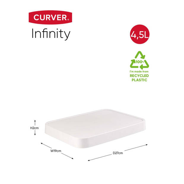 Curver Infinity Deksel - 4,5L - Wit - 100% Recycled