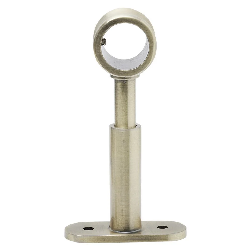 Support extensible métal gris pour tringle à rideau Ø2xL7/11cm