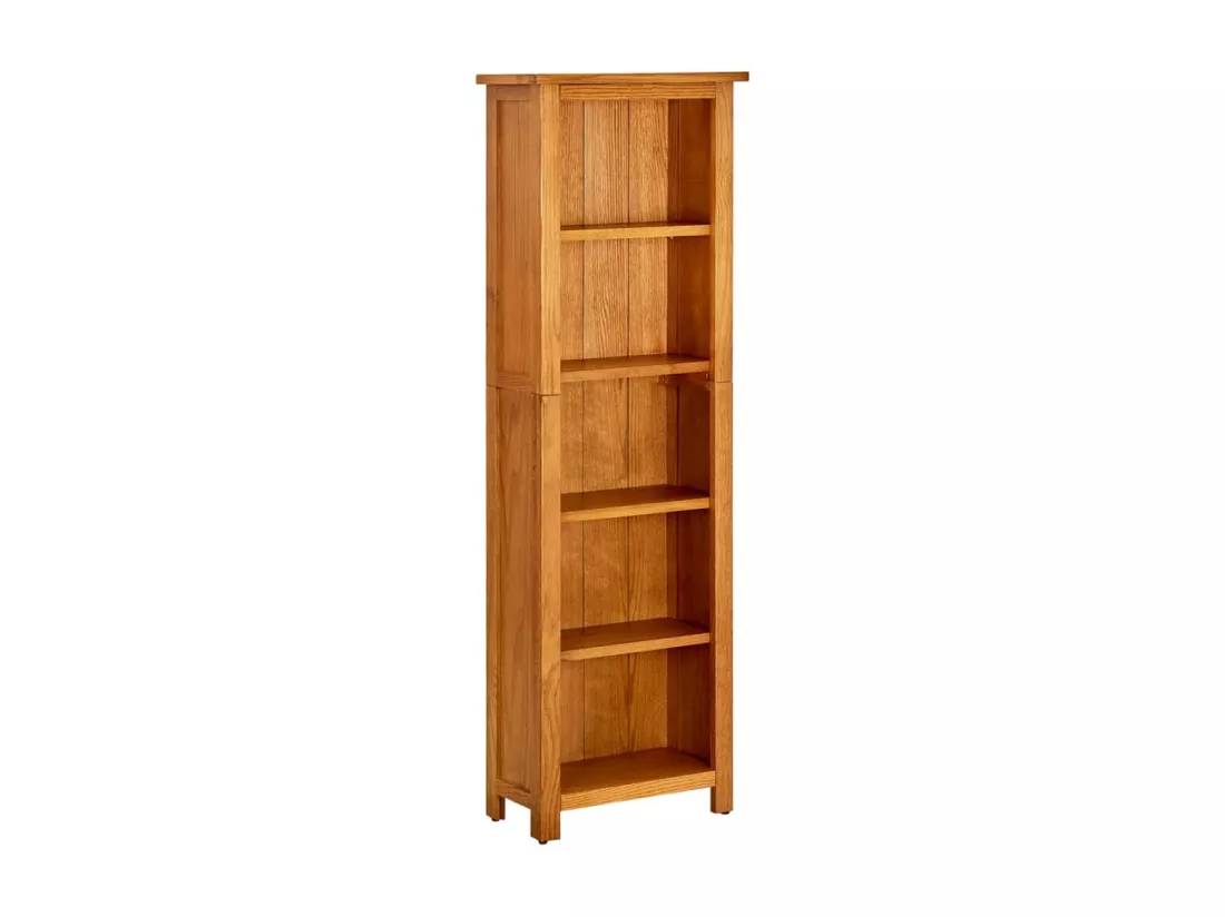 Bibliothèque à 5 étagères 45x22x140 cm Bois de chêne massif