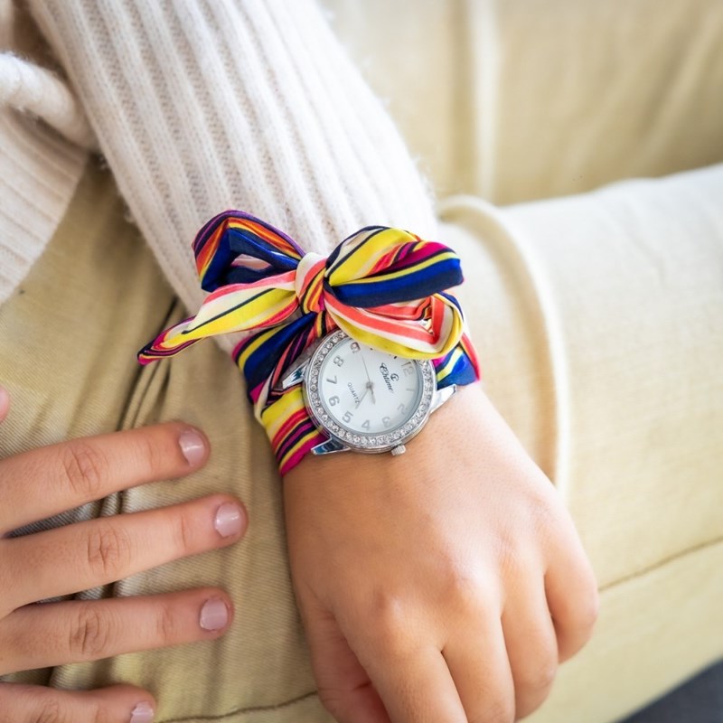 Montre Femme CHTIME bracelet Tissu Rose