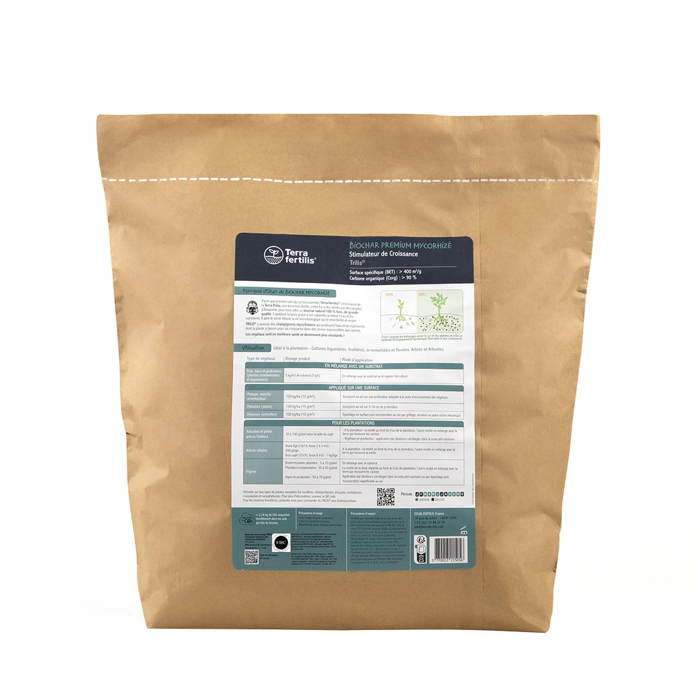 Biochar mycorhizé - fertilisant plantes 1-2 mm - 5 kg