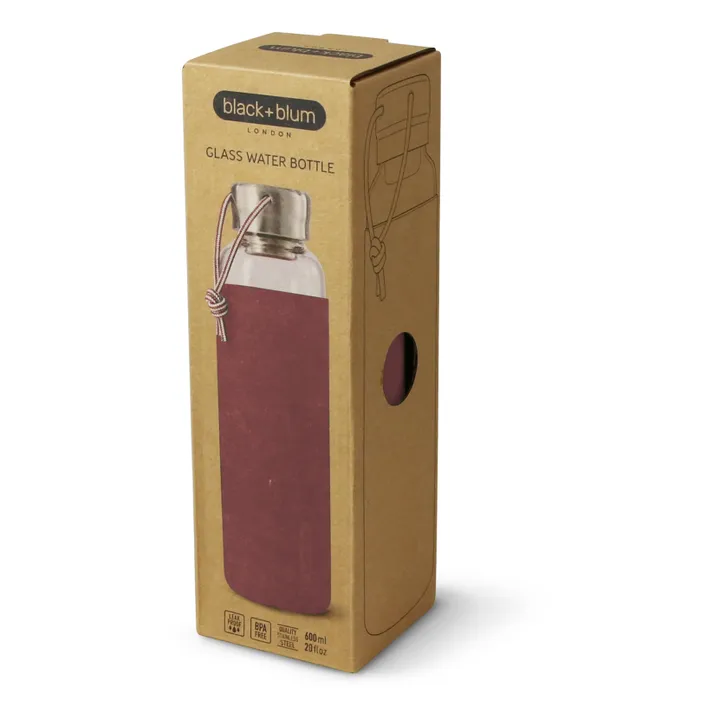 Black + Blum Gourde en verre borosilicate- 600 ml | Bordeaux