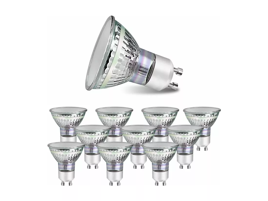 NETTLIFE Lot de 10 ampoules halogènes GU10 LED blanc chaud 4 W 40 W, lampe à économie d'énergie 3000 K, réflecteur spot 110° non variable
