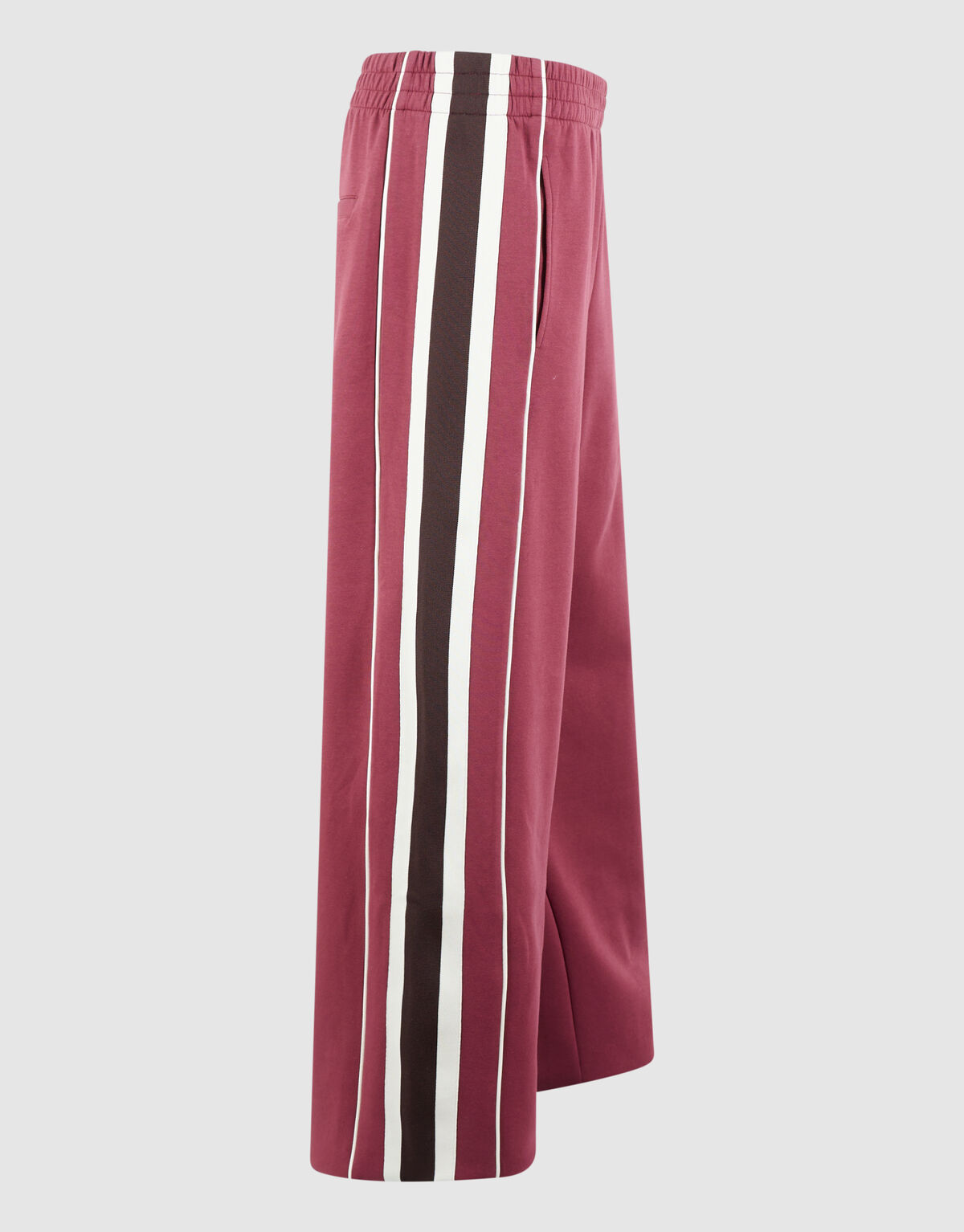 Sporty Tape Wide Leg Fit Broek Donkerrood