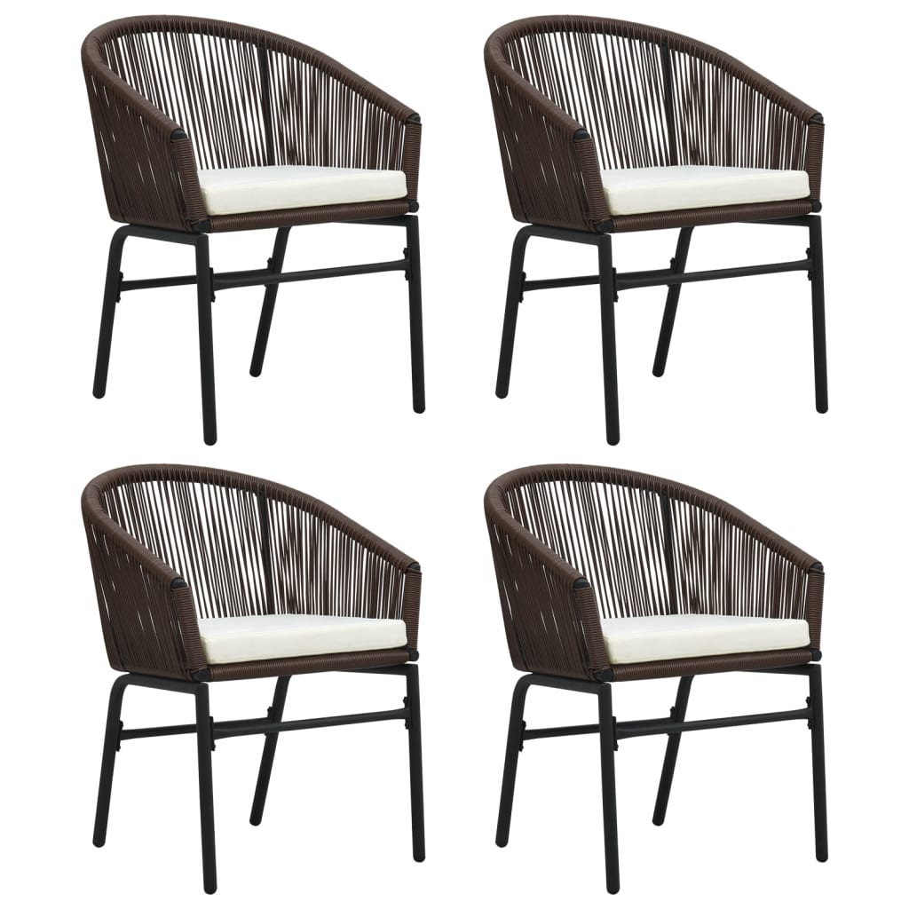 Ensemble de salle à manger de jardin meuble extérieur 5 pièces marron