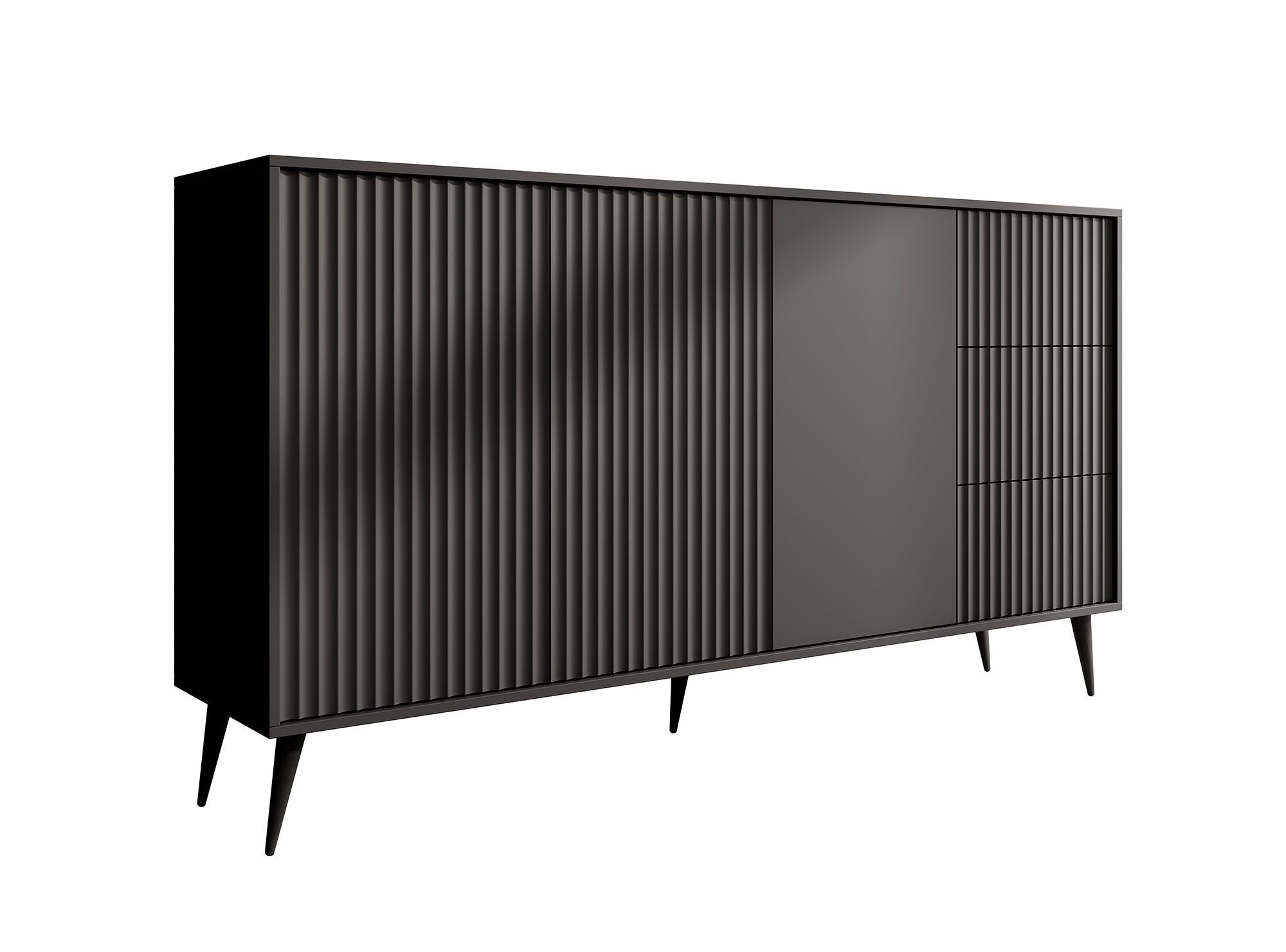 Meubella - Dressoir Winq - Antraciet - 180 cm