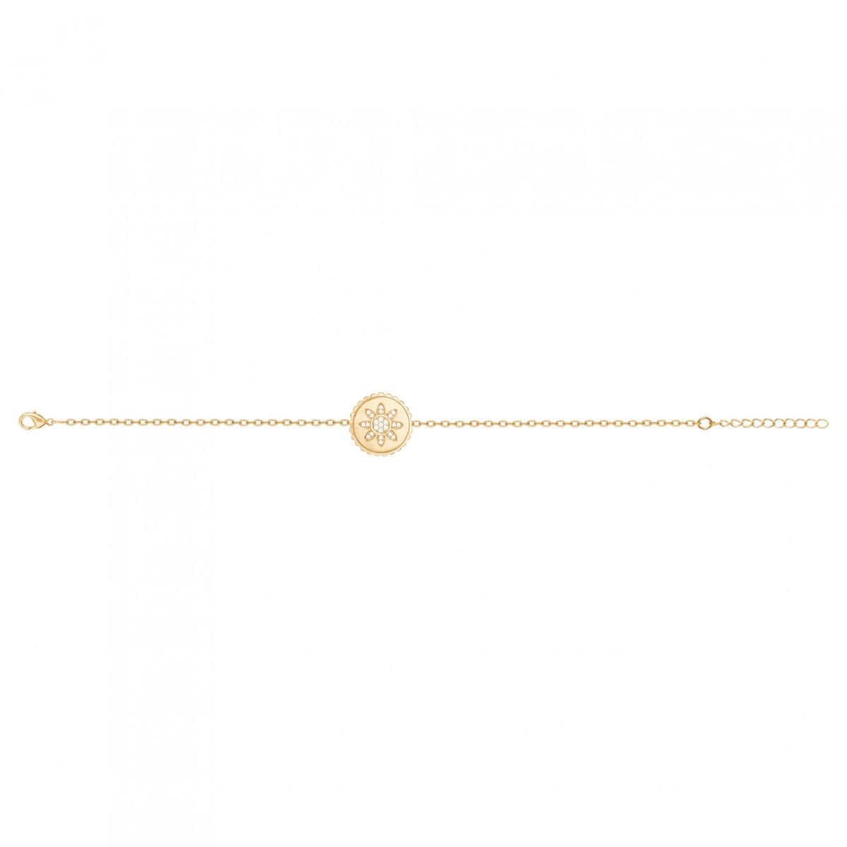 Bracelet en Plaqué Or avec oxyde de zirconium blanc