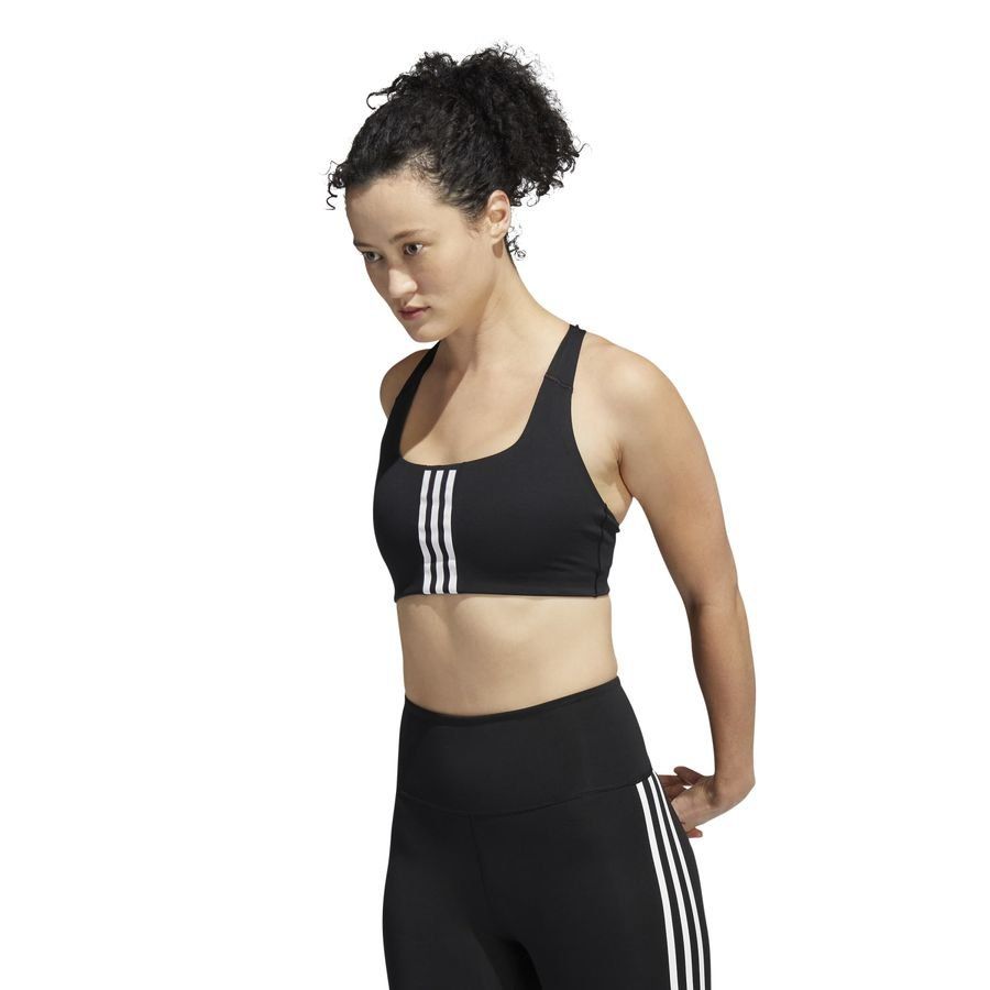 adidas Brassière power Impact Medium Support - Noir/Blanc Femme