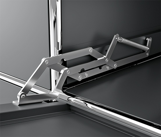 Sideboard Metall »CN3« mit 3 versetzbaren Klappenfächern, grau
