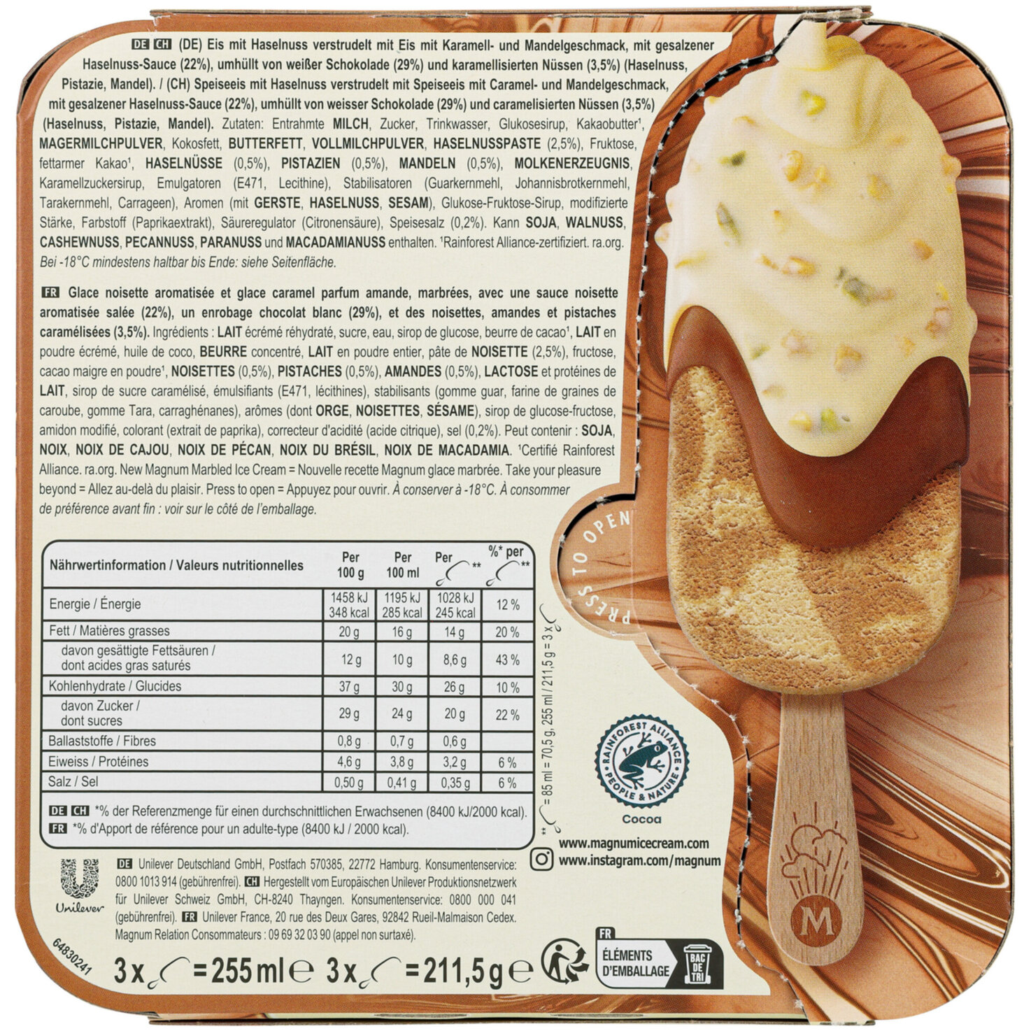 Magnum Double Utopia Hazelnut 3x85 ml