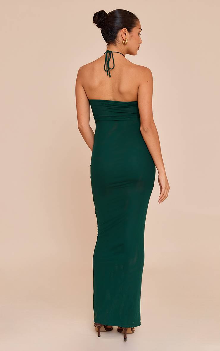 Vert Turquoise Robe Longue Petite Avec Col Halter Et Détail Devant