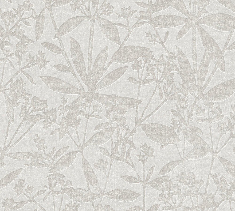 A.S. Creation Vliestapete - grau-beige - Floral - 10 Meter