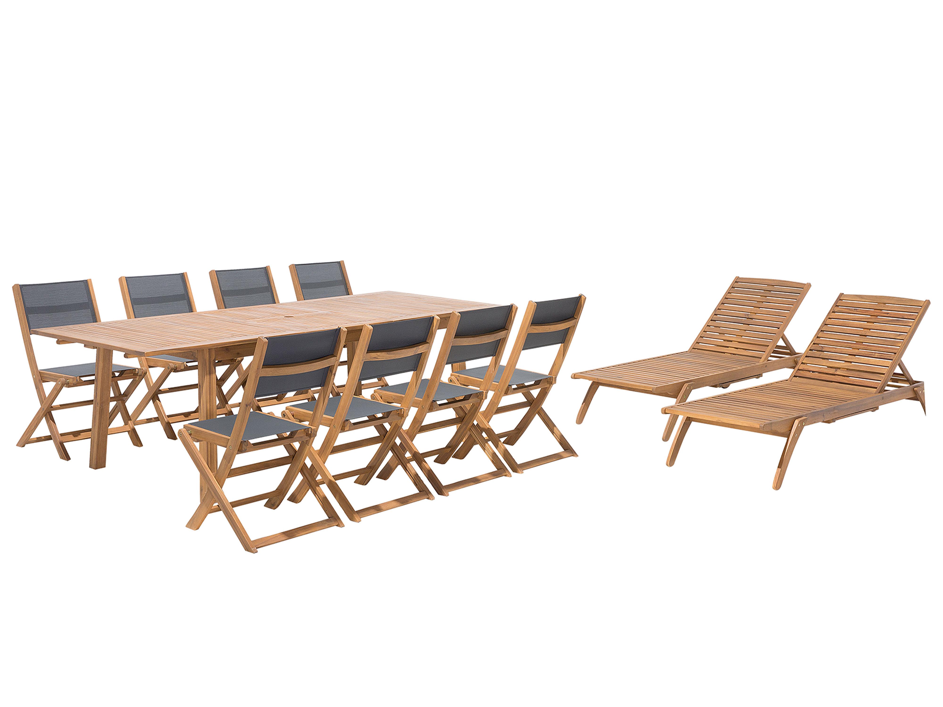 Tuinset met ligstoelen 8-zits CESANA Acaciahout Lichtbruin