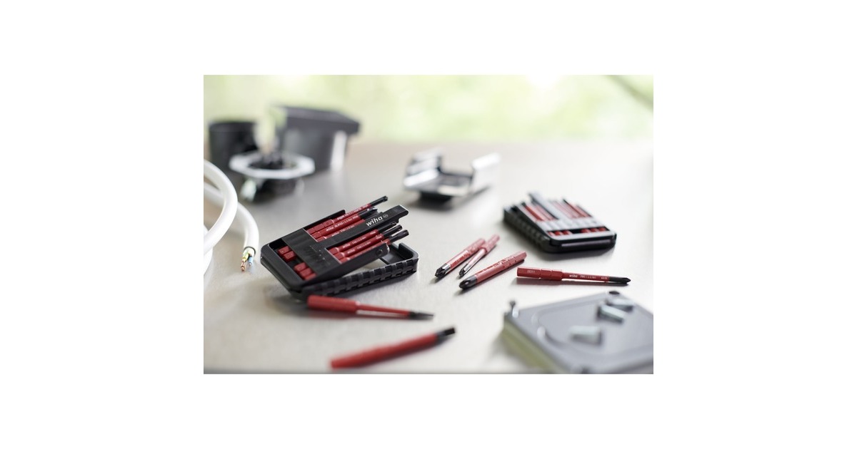 WihaBit Set slimBit electric 43156 bitset  (Rood, 7-delig)