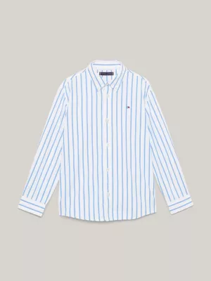 Camisa Regular com Bordado de Bandeira Listrada