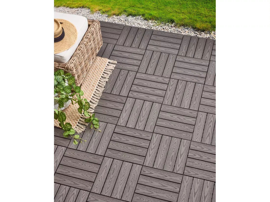 Caillebotis ATESSA Composite bois-plastique (WPC) Gris